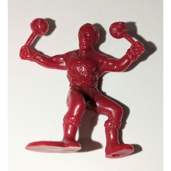 Lot Vintage Waxy Plastic Barbarian Army Men Figures Red Green Yellow Rare - Picture 9 of 15